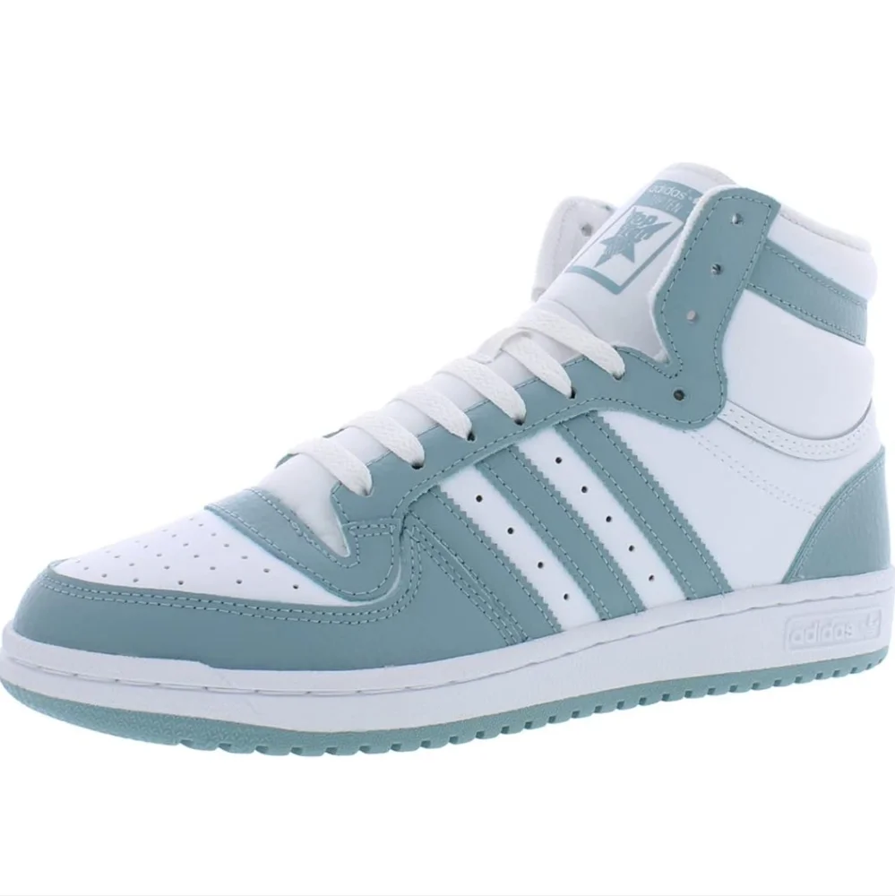 Adidas White and Blue High-Top TopTens Sneakers
